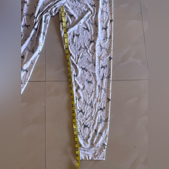 Derek Heart Animal Print Cocktail Pajama Crop Top Pant Set Long Sleeve Soft L - Picture 12 of 16